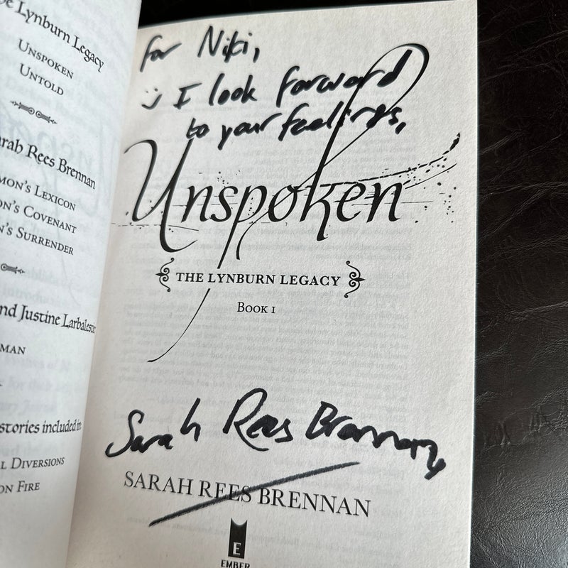 Unspoken (signed/inscribed!)