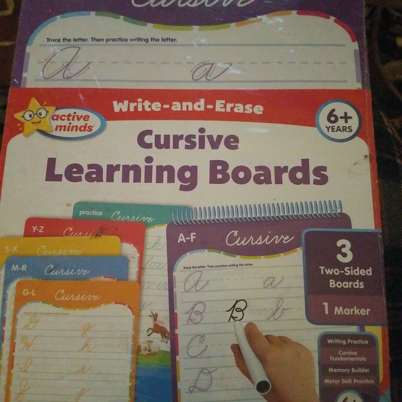 Active Minds Cursive Write-And-Erase Learning Boards