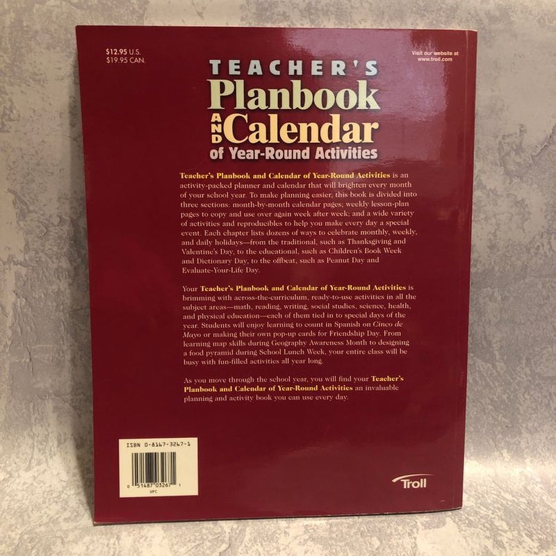 Teacher’s  Planbook and Calendar of Year-Round Activities 