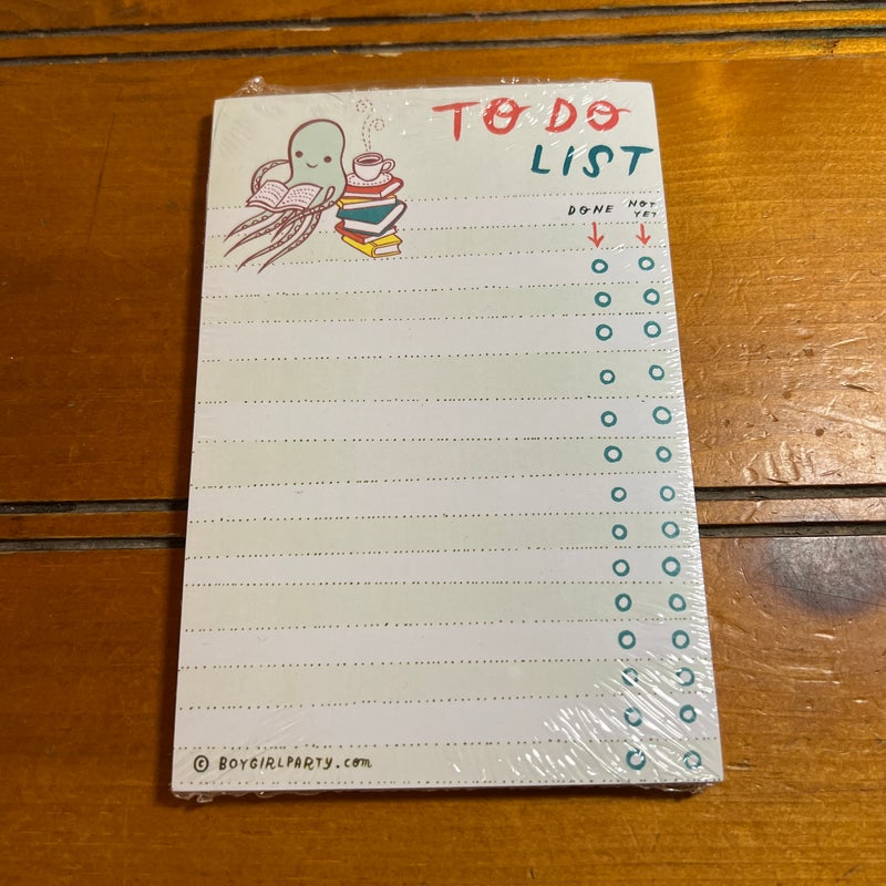 Bookish Notepad To Do List 