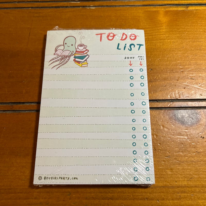 Bookish Notepad To Do List