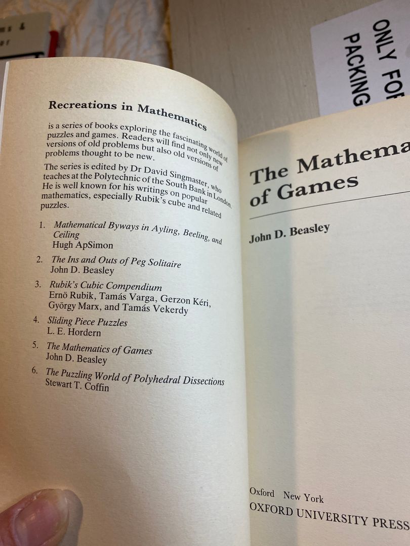 The Mathematics of Games by John D. Beasley