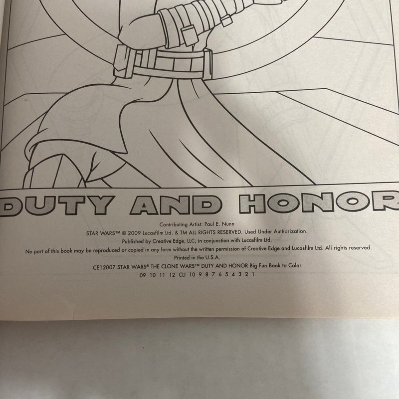 Star Wars The Clone Wars Duty and Honor Big Fun Book To Color