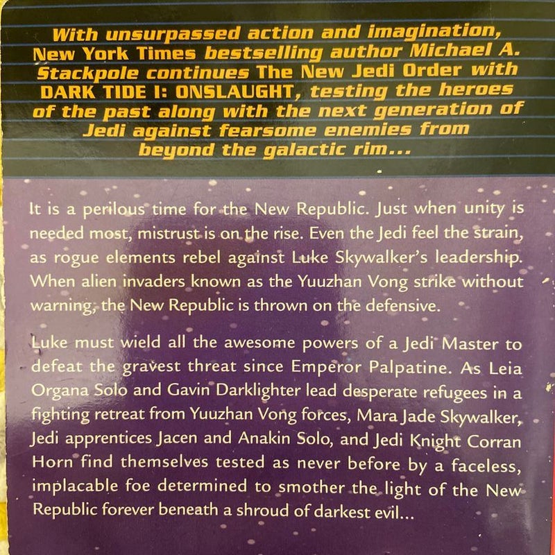 Star Wars The New Jedi Order: Onslaught (First Edition First Printing-Dark Tide Series)