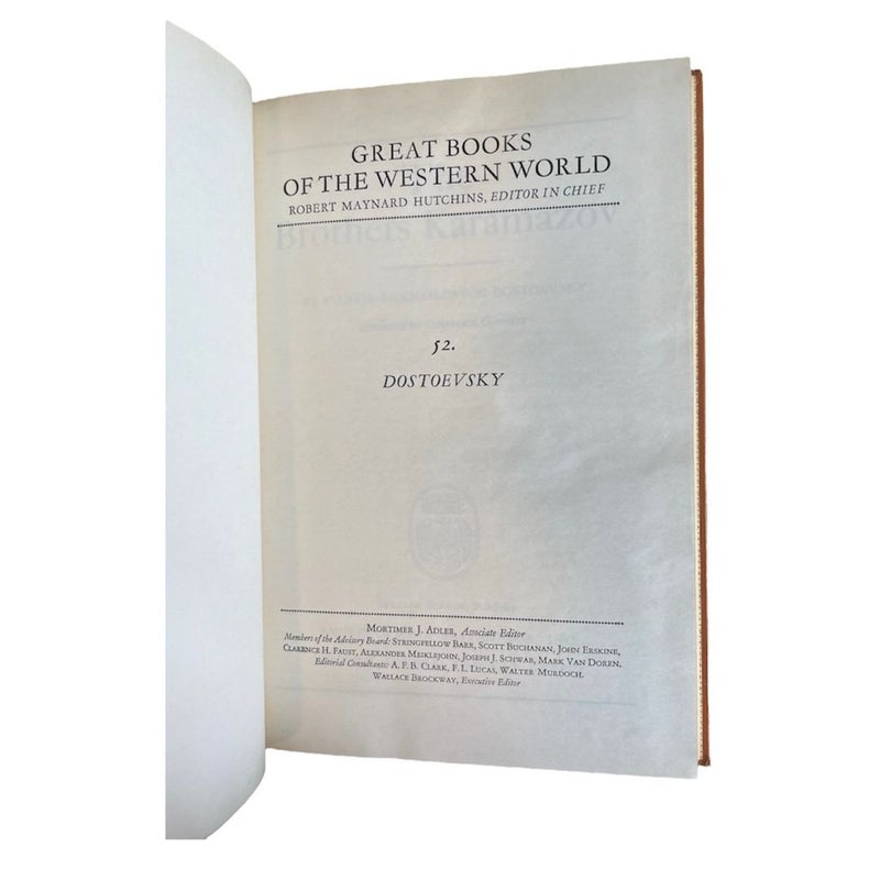 Britannica Great Books of the Western World 52 Dostoevsky Karamazov 1952