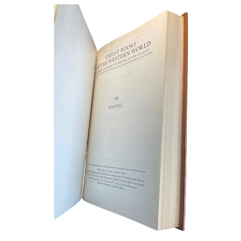 Britannica Great Books of the Western World 44 Boswell Life Samuel Johnson 1952
