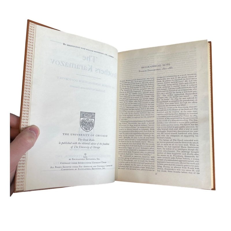 Britannica Great Books of the Western World 52 Dostoevsky Karamazov 1952