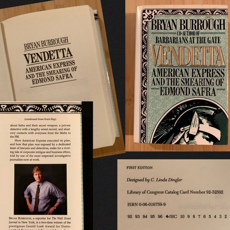 Vendetta: American Express and the Smearing of Edmond Safra First Edition 