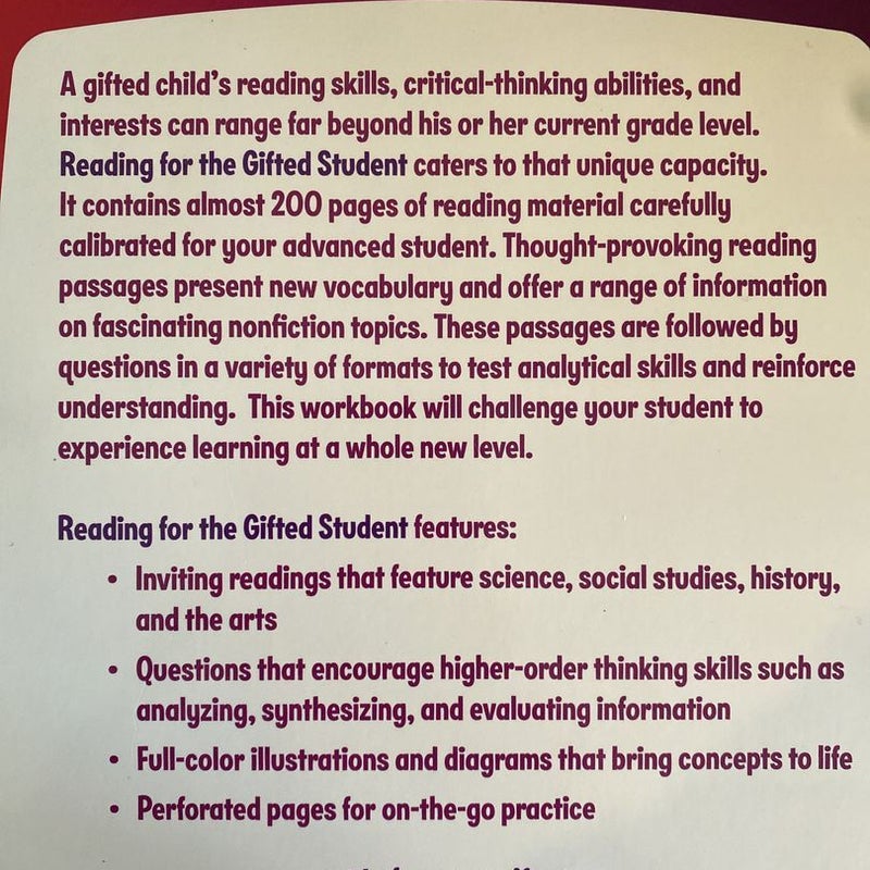 Reading for the Gifted Student Grade 5 (for the Gifted Student)