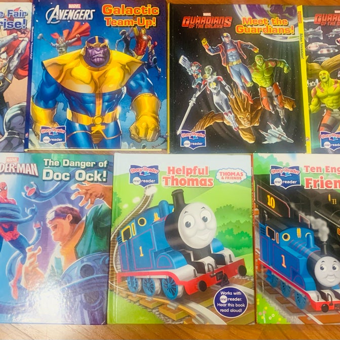 Lot of 7 Marvel & Thomas the Train Story Reader Hardcovers 