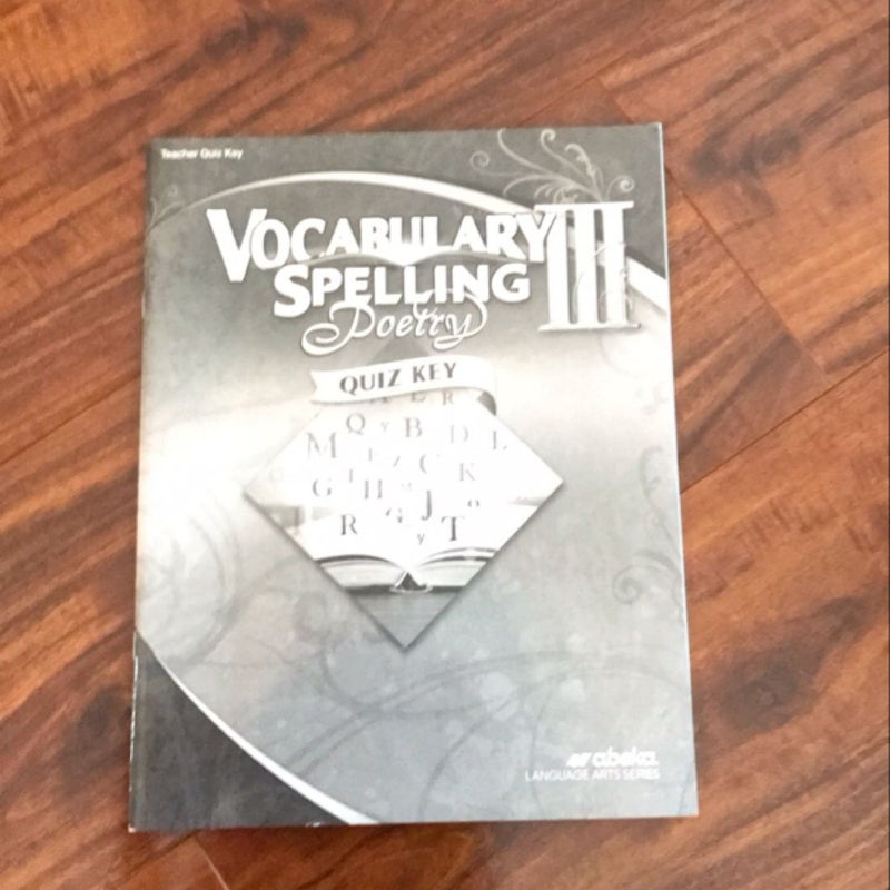 Vocabulary Spelling Poetry three quiz key