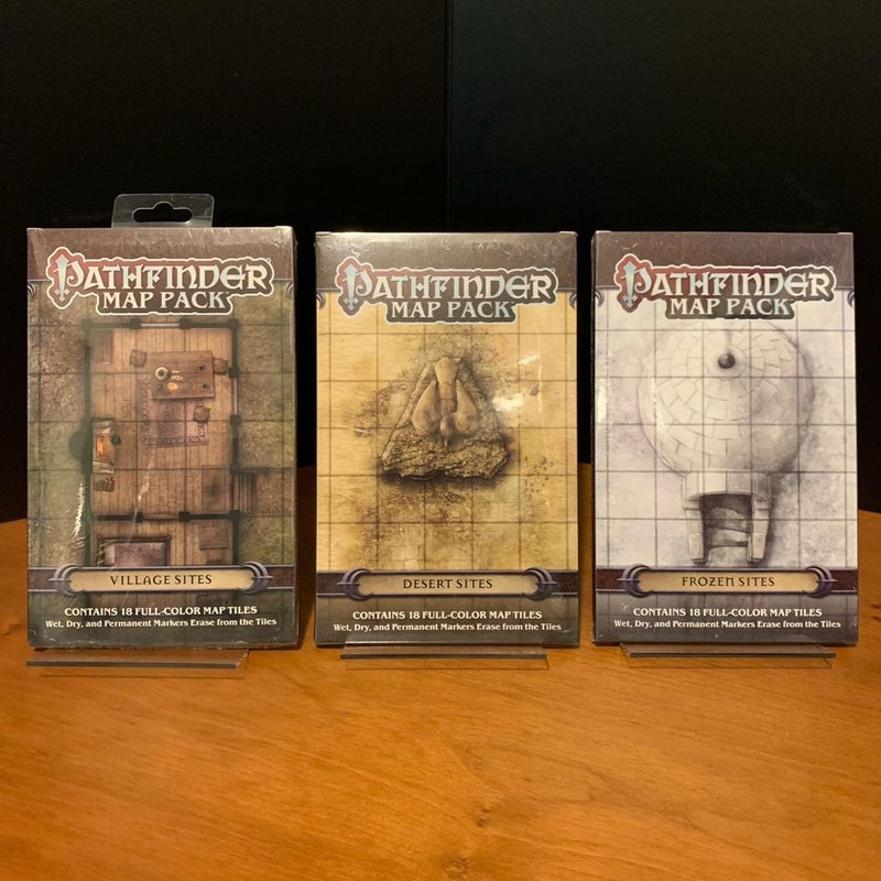 Pathfinder Map Pack Lot: Village Sites, Desert Sites, Frozen Sites NEW in wrap