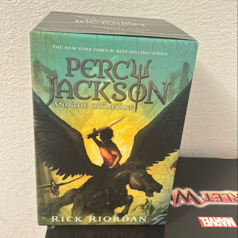 Percy Jackson and the Olympians 5 Book Paperback Boxed Set (new Covers W/poster)