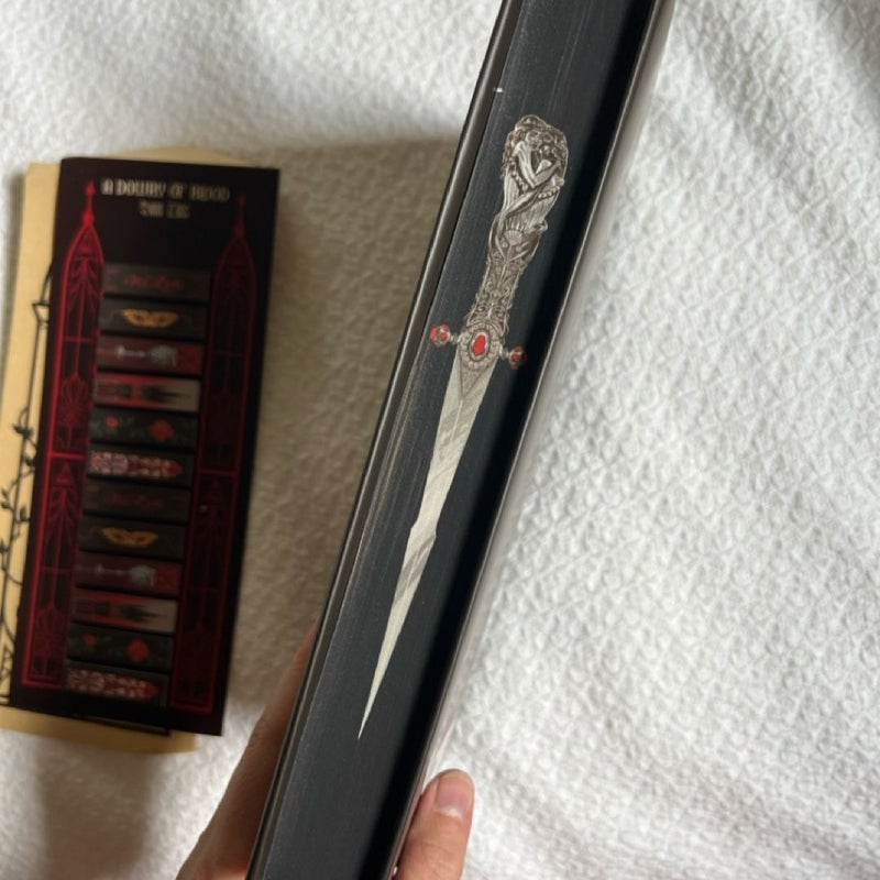 Where Shadows Meet (fairyloot) and A Dowry of Blood book tabs
