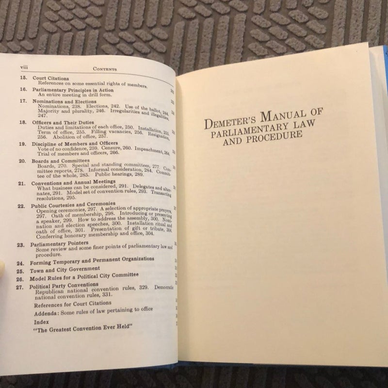 Demeter's Manual of Parliamentary Law and Procedure