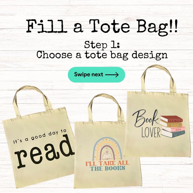 Fill a Tote Bag Blind Date with a Book Bookish Gift