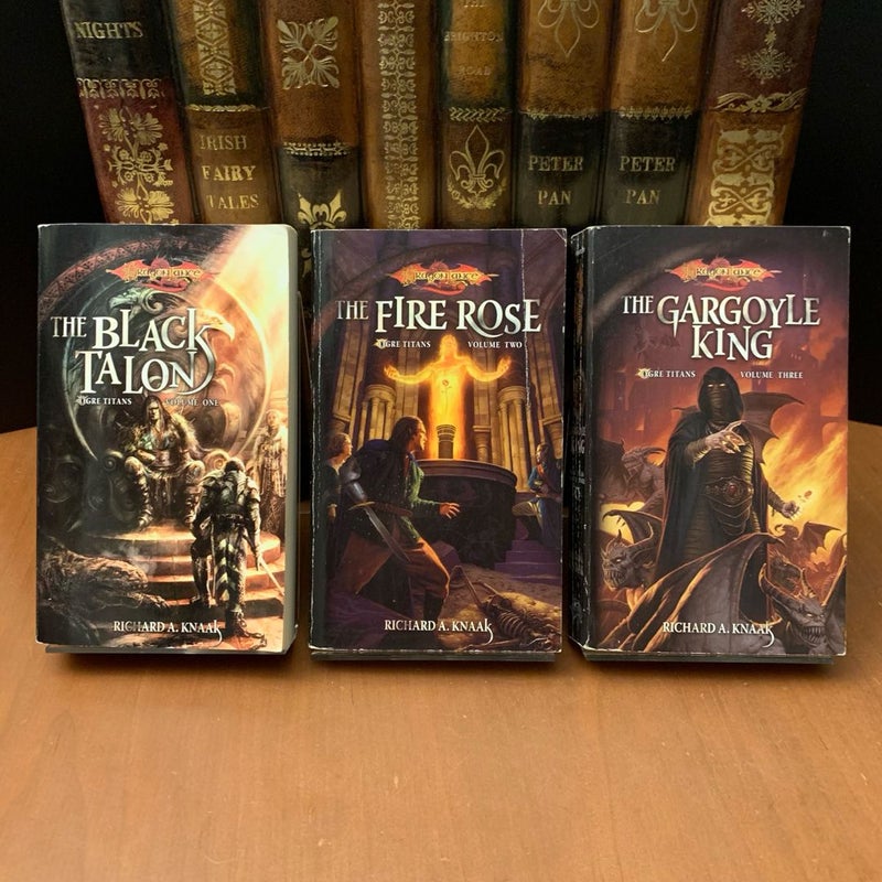DragonLance: Complete Ogre Titans Trilogy Set: The Black Talon, The Fire Rose, The Gargoyle King, All First Edition First Printing