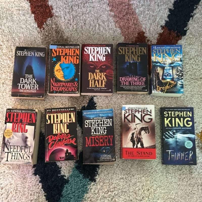 Stephen King lot of 10 (misery, the stand, thinner, dark tower, more)
