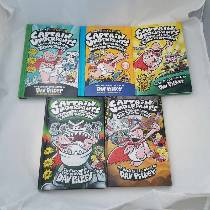 Captain Underpants Lot of 5: #2, 4, 10, 11, 12