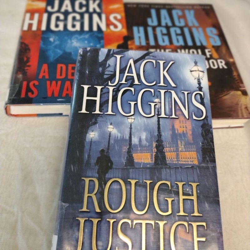 Jack Higgins Collection Rough Justice, A Devil is Waiting, and The Wolf At The Door First Edition 