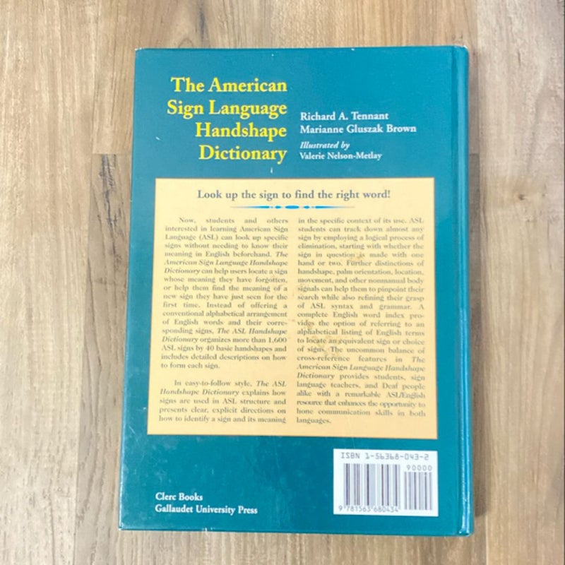 The American Sign Language Handshape Dictionary