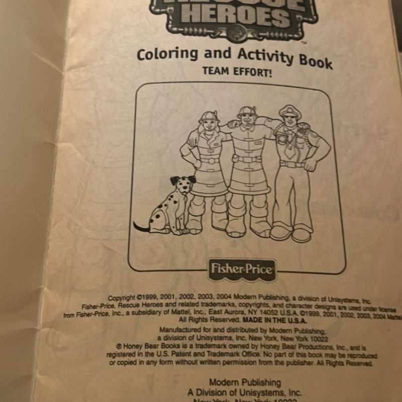 Vintage rescue hero’s coloring book 