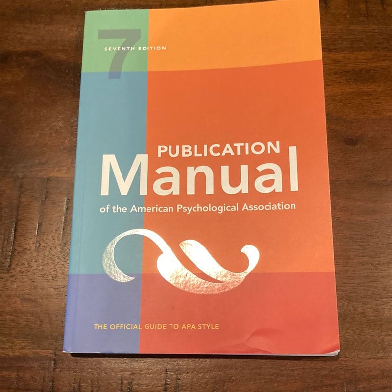 Publication Manual of the American Psychological Association