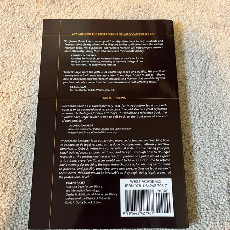 Impeccable Research, a Concise Guide to Mastering Legal Research Skills