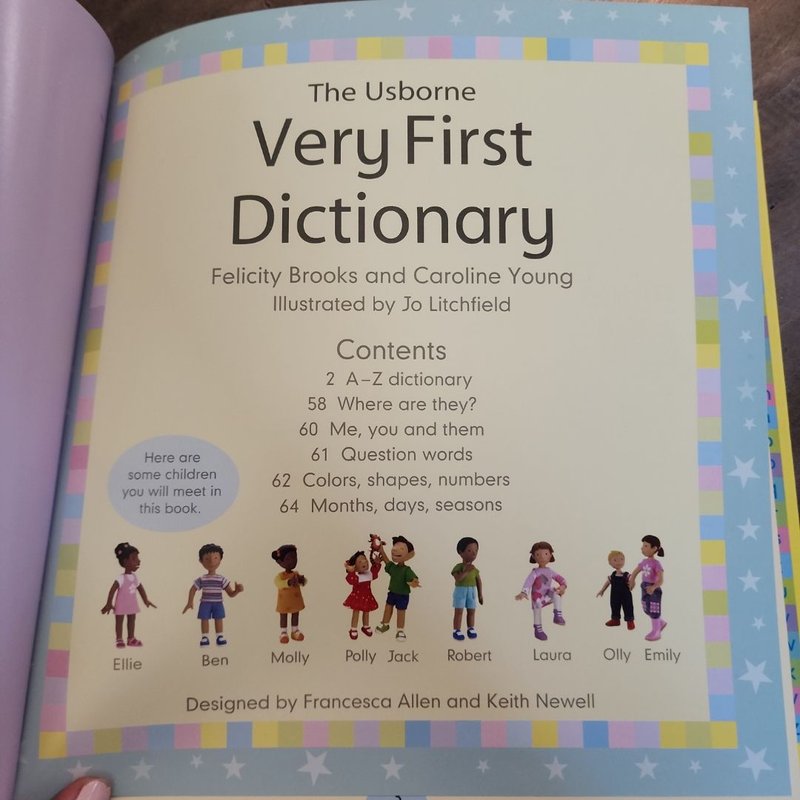The Usborne Very First Dictionary by Caroline Young, Felicity Brooks
