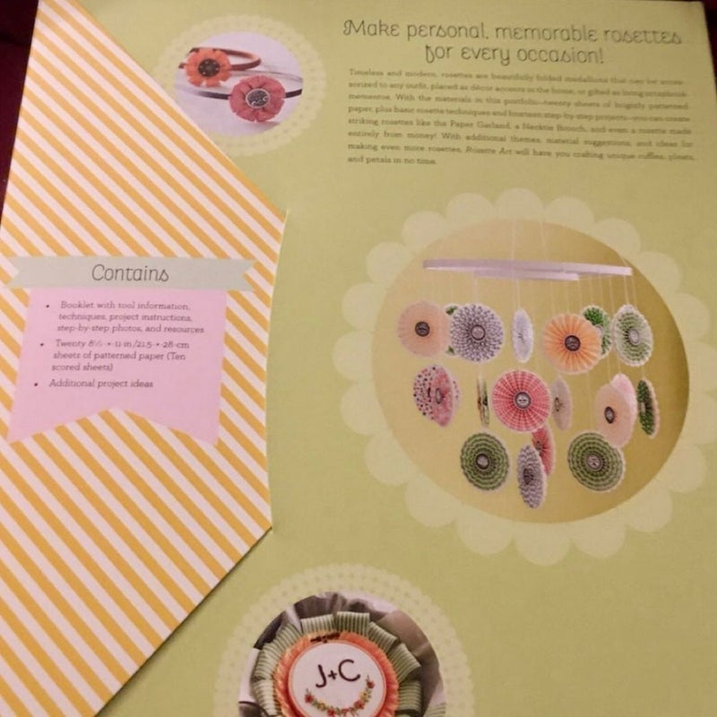 Rosette Art Paper Crafting Book Kit Instructions & Paper 