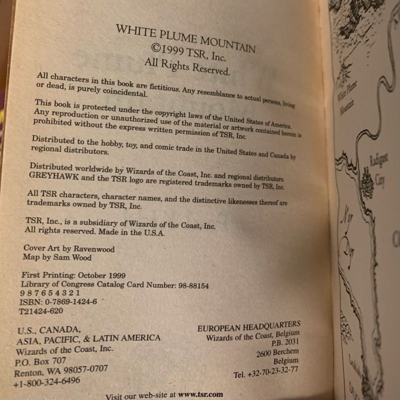 Vintage First Edition Greyhawk: Artifact of Evil, The Price of Power, White Plume Mountain, Descent into the Depths of the Earth