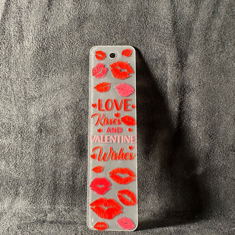 Valentines small clear acrylic bookmark