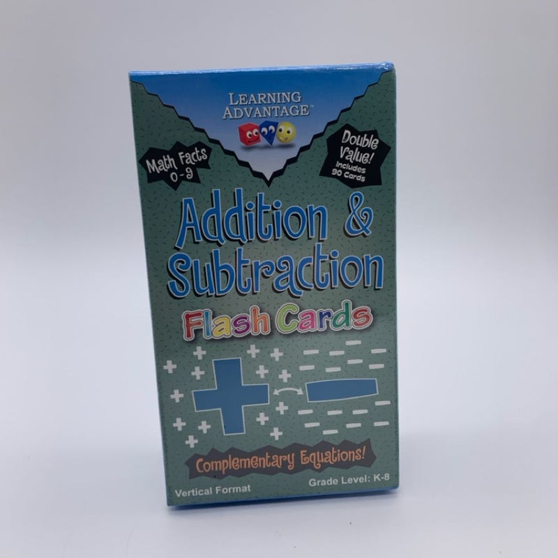 Learning Advantage addition & Subtraction Complementary Equations Flash Cards Vertical Format