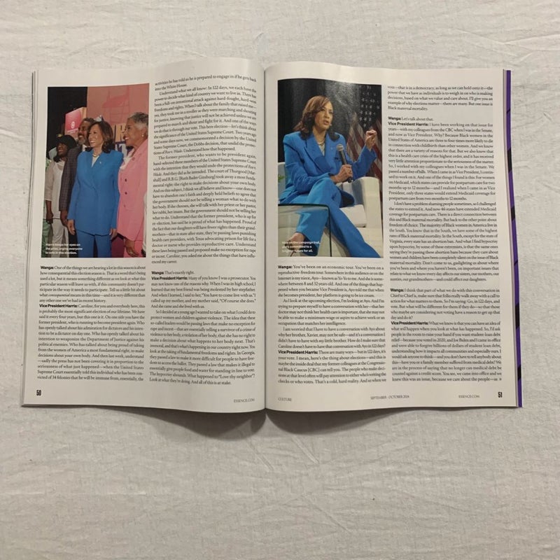 Essence Kamala Harris “Purpose, Power & Freedom” Issue  Sep/Oct 2024 Magazine