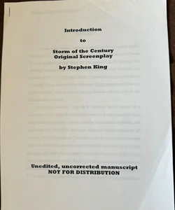 Introduction to Storm of the Century Original Screenplay