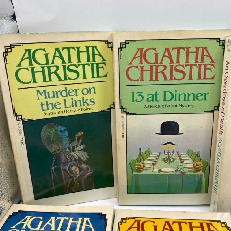 Lot of 8 Agatha Christie Dell Publishing Vintage 70s 80s Great Set! Poirot Etc