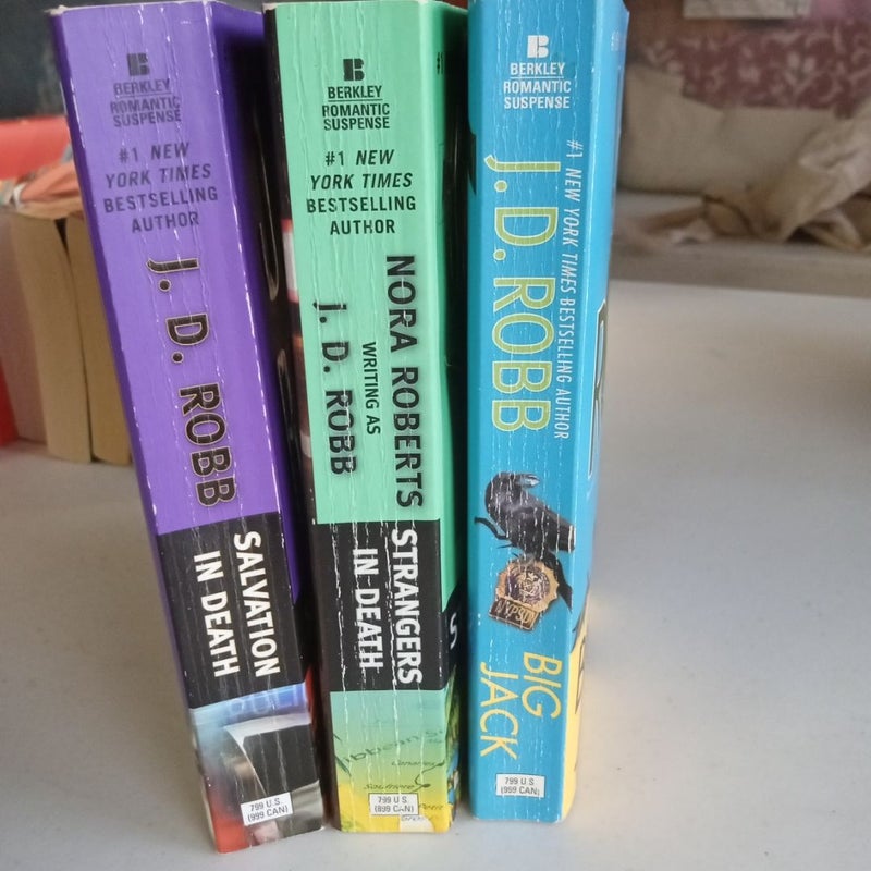 J. D. Robb lot of 3 paperbacks: Salvation, Strangers, Big Jack