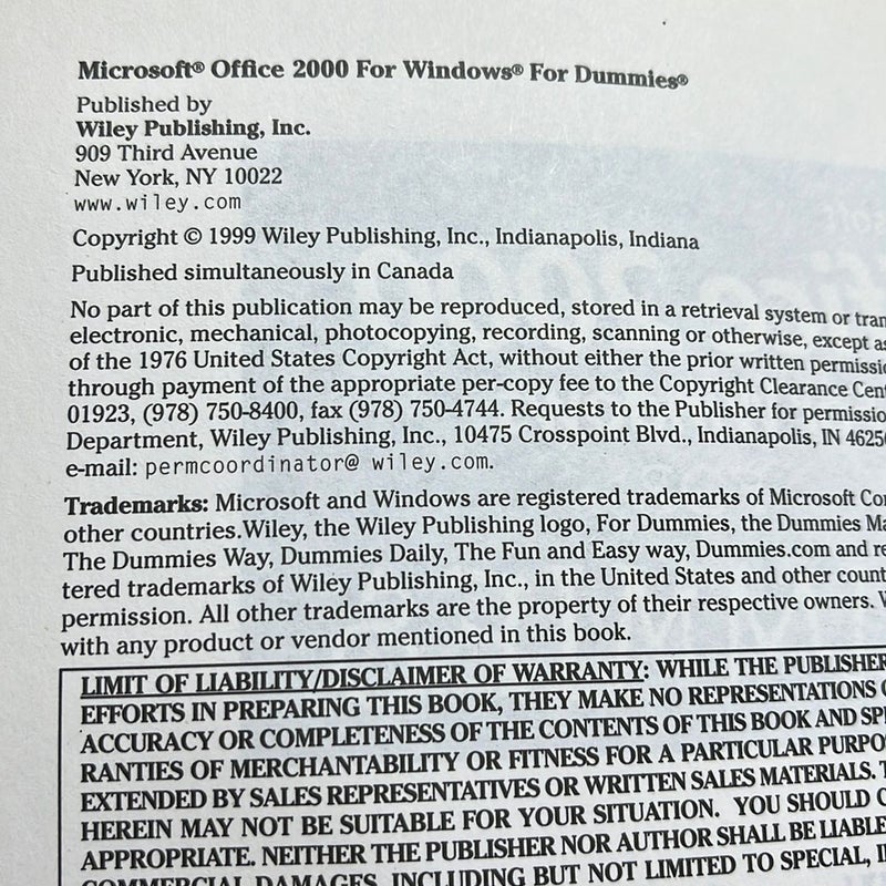 Microsoft Office 2000 for Windows for Dummies®