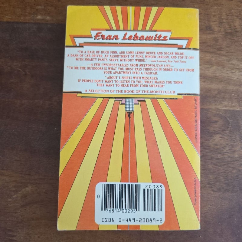 VINTAGE 1982 Metropolitan Life by Fran Lebowitz