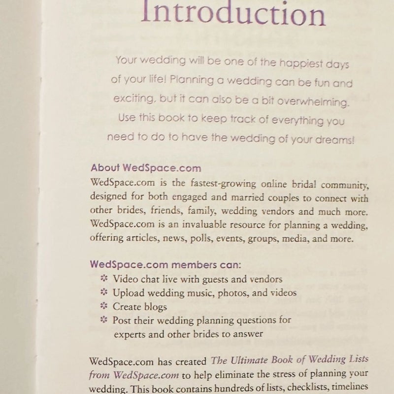 The Ultimate Book of Wedding Lists from WedSpace. com