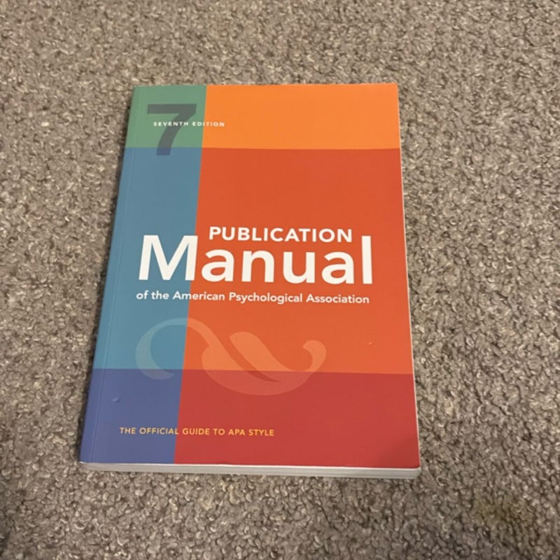 Publication Manual of the American Psychological Association