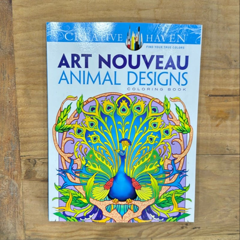 Creative Haven Art Nouveau Animal Designs Coloring Book