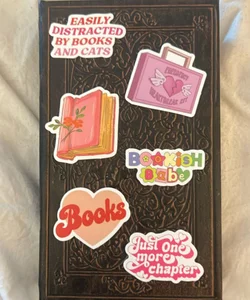 Six Pink Bookish Stickers