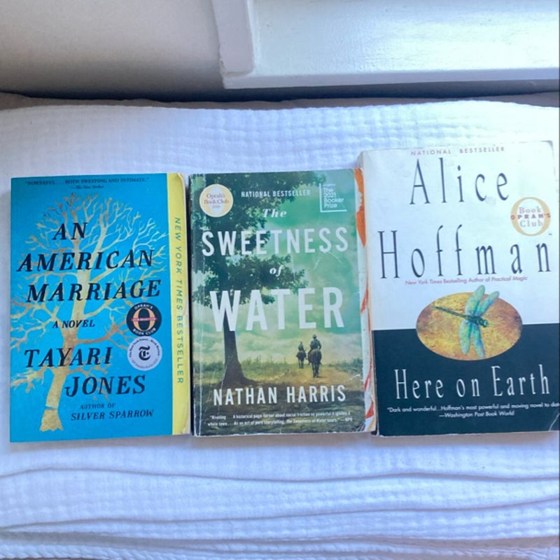 Oprah’s Book Club Fiction Bundle: Here On Earth, The Sweetmess of Water, An American Marriage