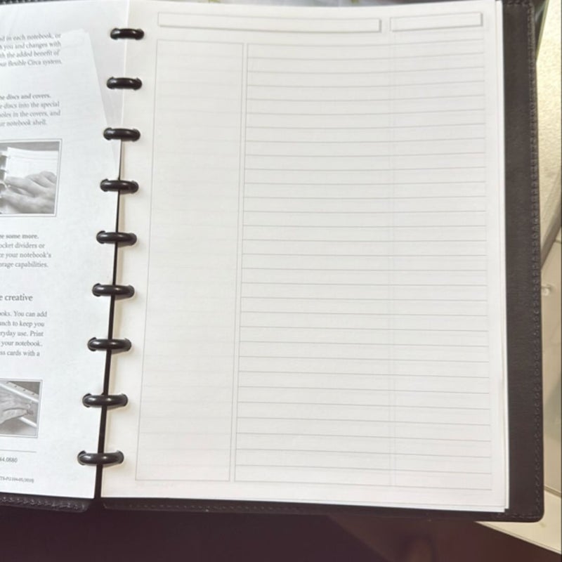 Levenger refillable notebook with dividers 