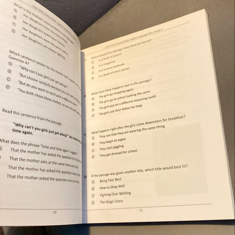 LOUISIANA TEST PREP LEAP 2025 Practice Book English Language Arts Grade 3