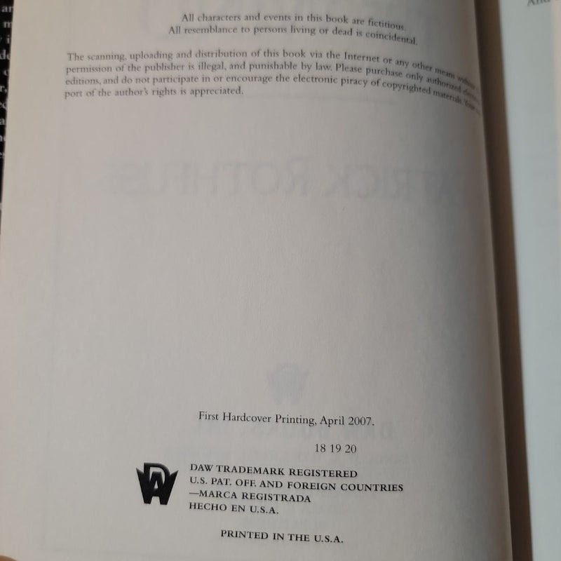 The Name of The Wind (AUTOGRAPHED First Edition)