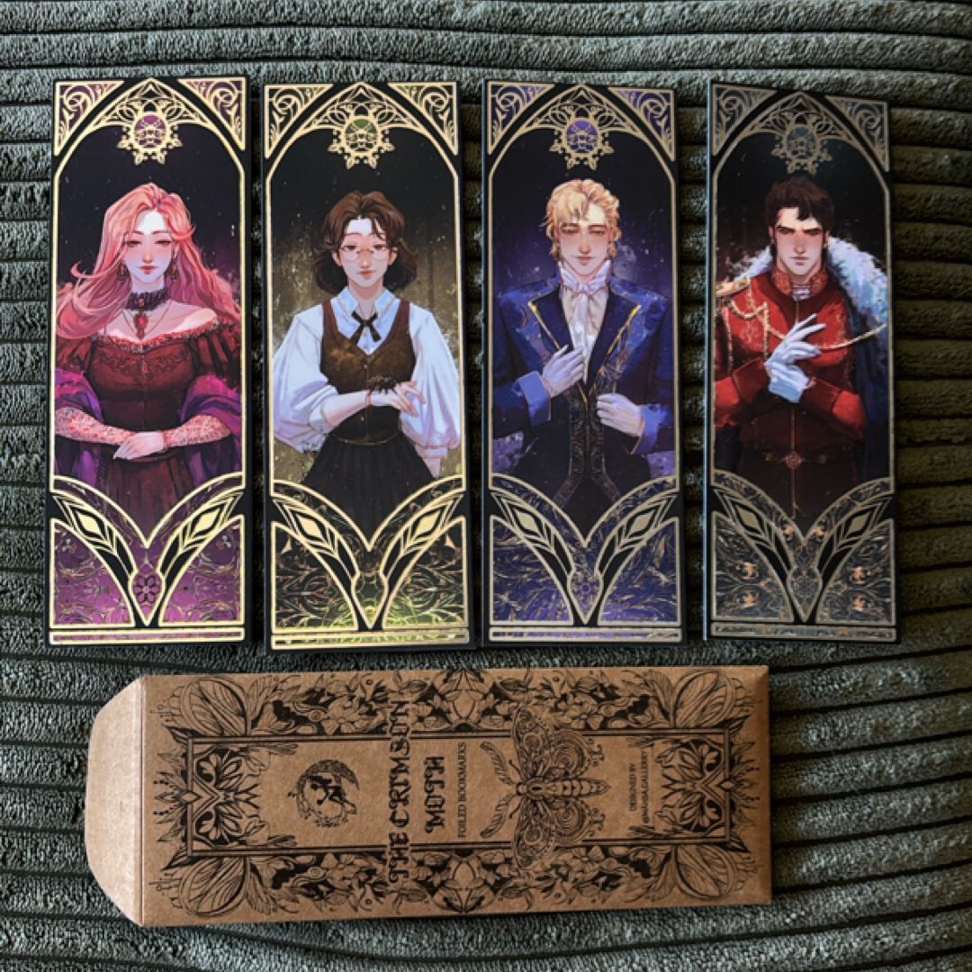 Fairyloot Crimson Moth foiled bookmarks