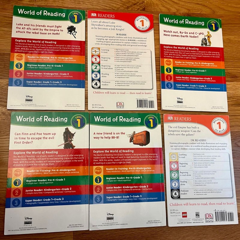 SET Star Wars World of Reading Level 1 Early Reader Books