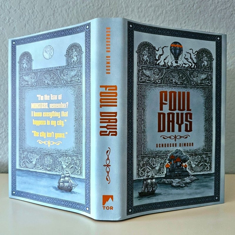 Foul Days SIGNED by Genoveva Dimova OwlCrate FIRST Edition Foiled Hardback Sprayed Edges Endpaper Art